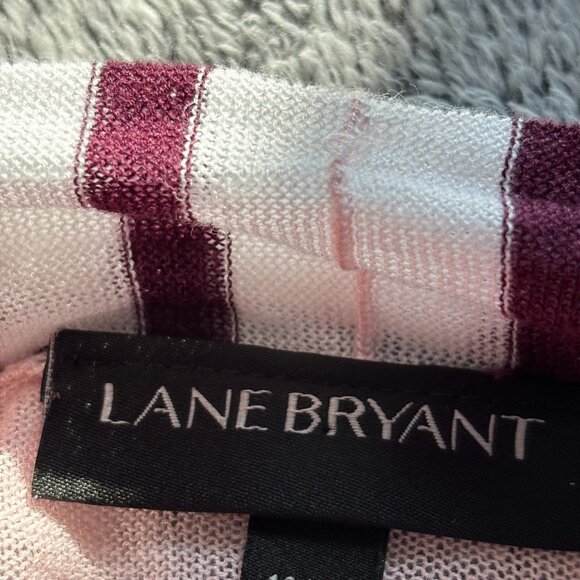 Lane Bryant Striped Cardigan Size 14 16 Knit Drape Open Ramie Cotton Boho 18790 - Picture 10 of 10